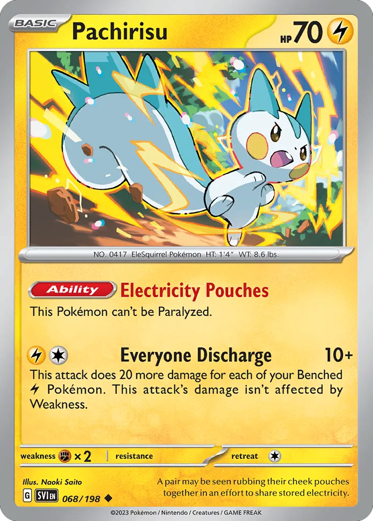 Pachirisu #68, Scarlet & Violet Reverse Holo