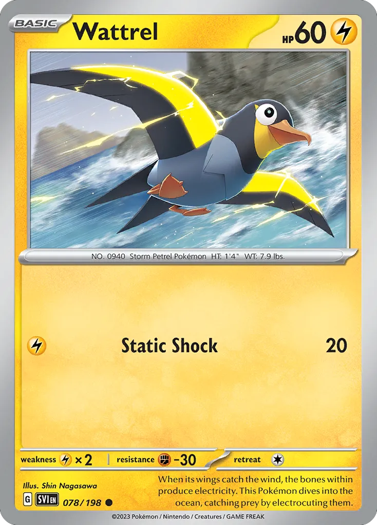 Wattrel #78, Scarlet & Violet Reverse Holo