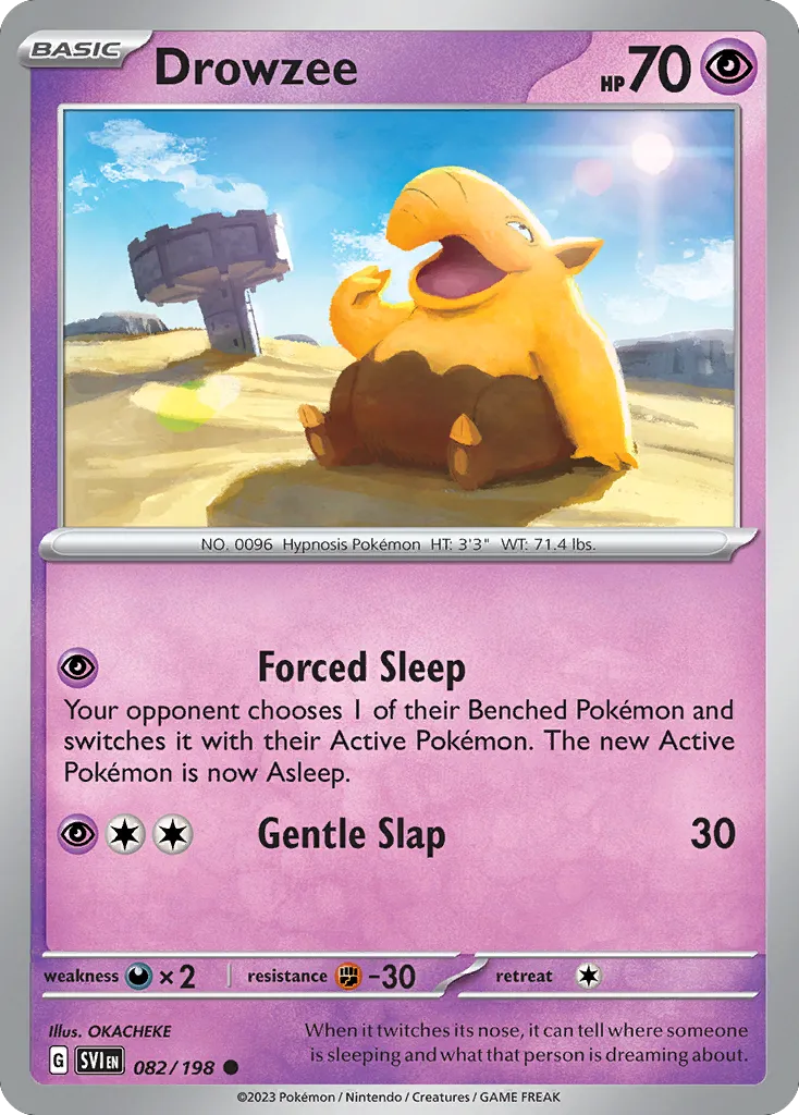 Drowzee #82, Scarlet & Violet Reverse Holo