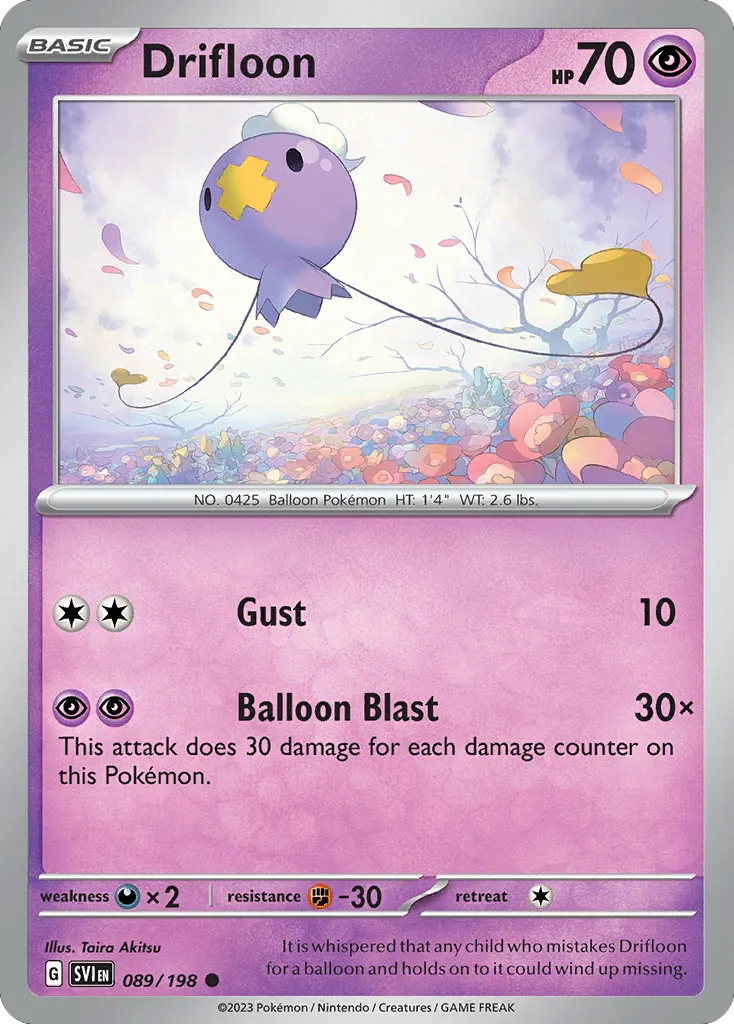 Drifloon #89, Scarlet & Violet Reverse Holo