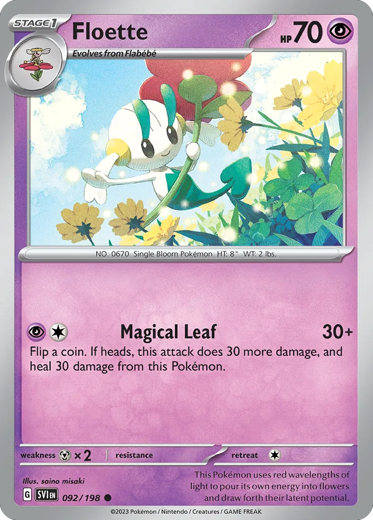 Floette #92, Scarlet & Violet Reverse Holo