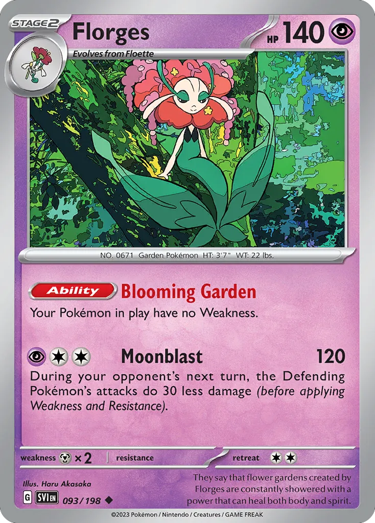 Florges #93, Scarlet & Violet Reverse Holo