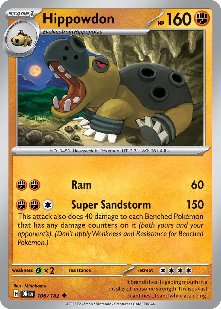 Hippowdon #106, Destined Rivals Reverse Holo