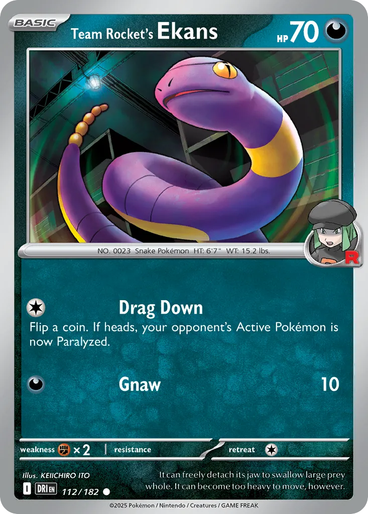 Team Rocket's Ekans #112, Destined Rivals Reverse Holo