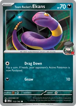 Team Rocket's Ekans #112, Reverse Holo