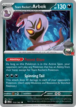 Team Rocket's Arbok #113, Reverse Holo