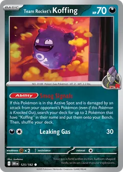Team Rocket's Koffing #125, Reverse Holo
