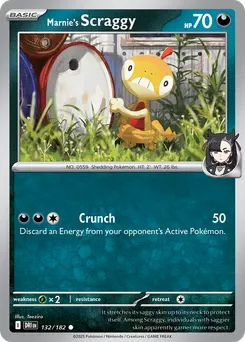 Marnie's Scraggy #132, Reverse Holo