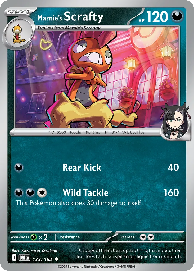 Marnie's Scrafty #133, Destined Rivals Reverse Holo