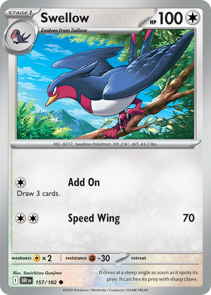 Swellow #157, Destined Rivals Reverse Holo