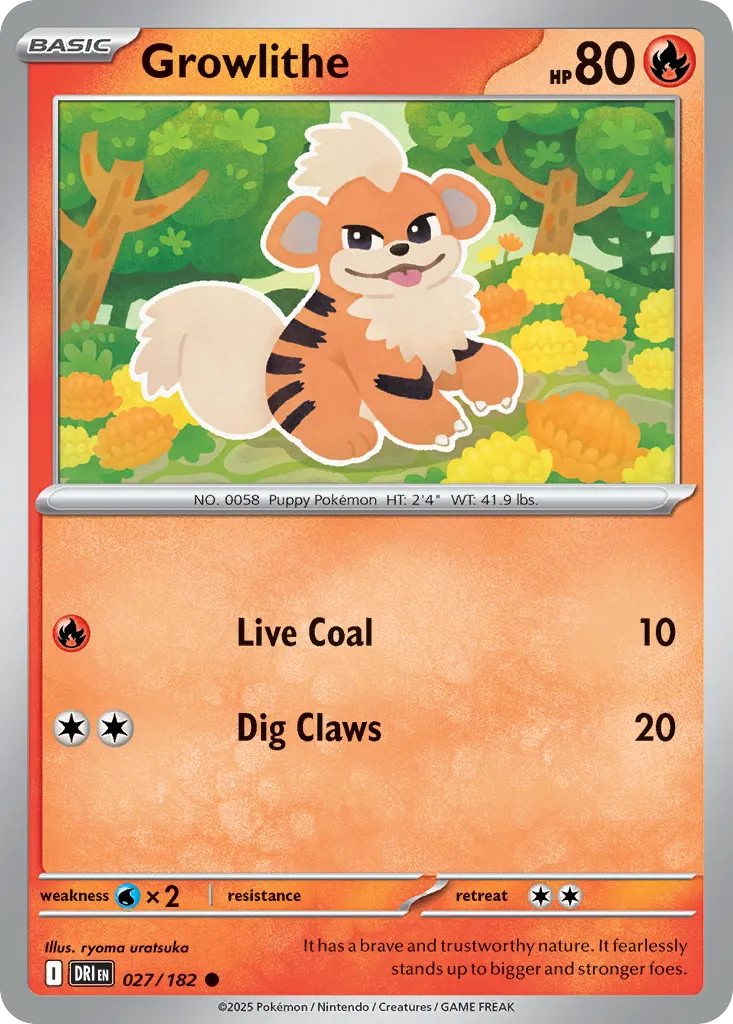 Growlithe #27, Destined Rivals Reverse Holo