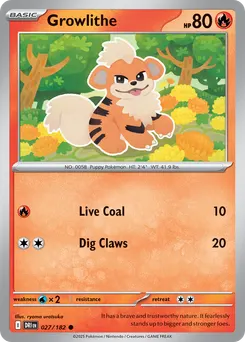 Growlithe #27, Reverse Holo