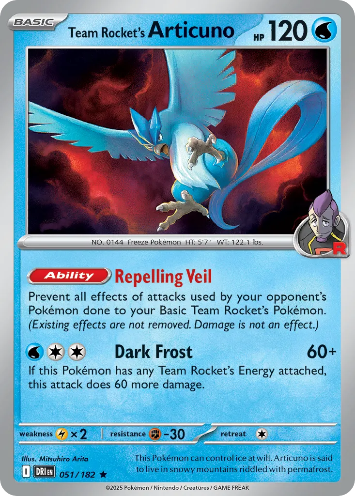 Team Rocket's Articuno #51, Destined Rivals Reverse Holo