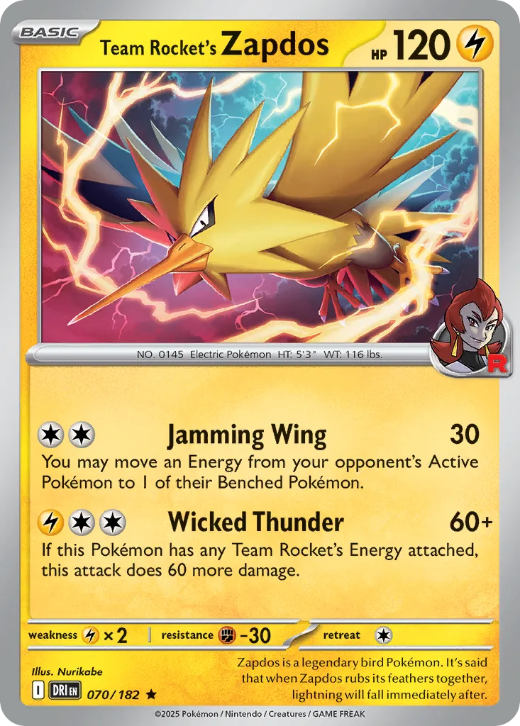 Team Rocket's Zapdos #70, Destined Rivals