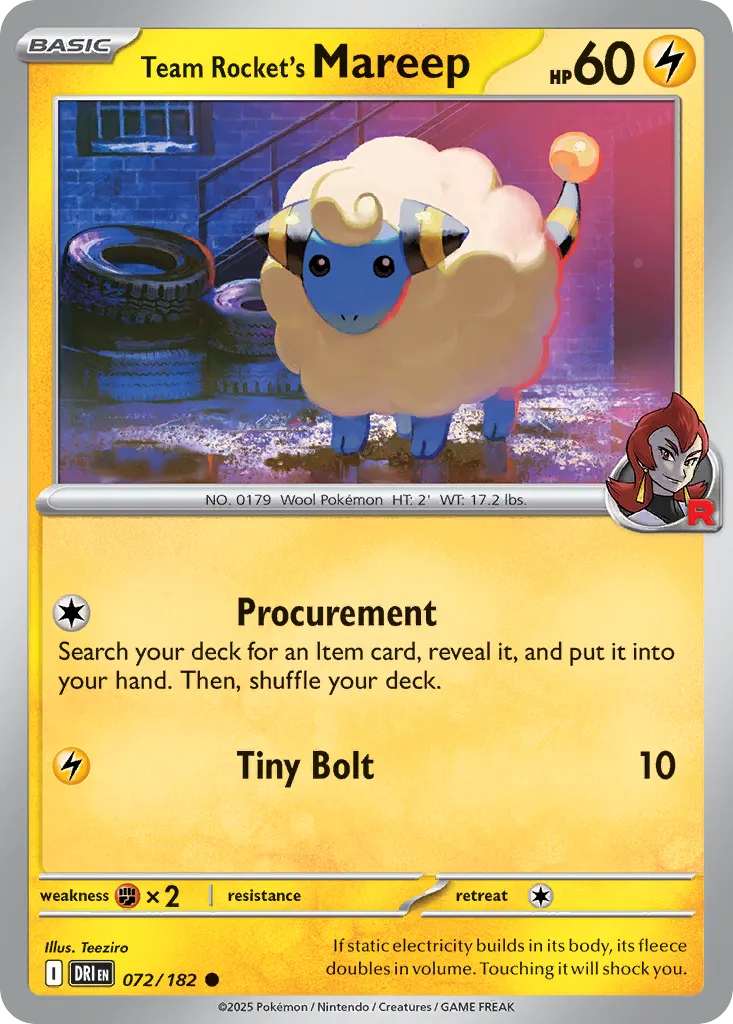 Team Rocket's Mareep #72, Destined Rivals