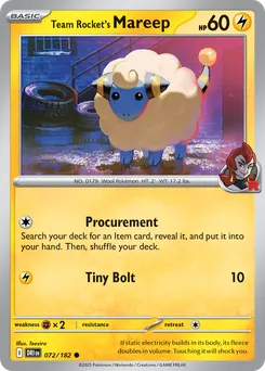 Team Rocket's Mareep #72, Reverse Holo