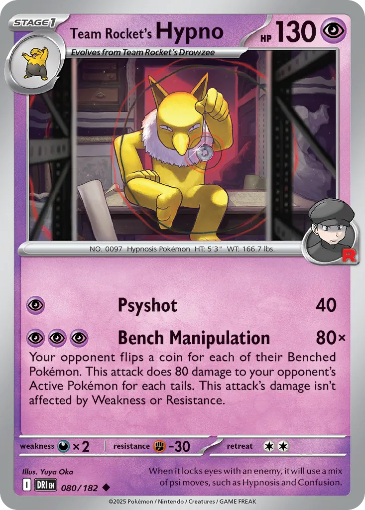 Team Rocket's Hypno #80, Destined Rivals Reverse Holo