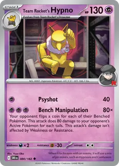 Team Rocket's Hypno #80, Reverse Holo