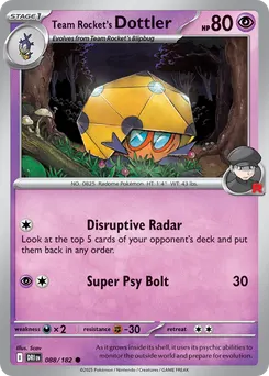 Team Rocket's Dottler #88, Reverse Holo