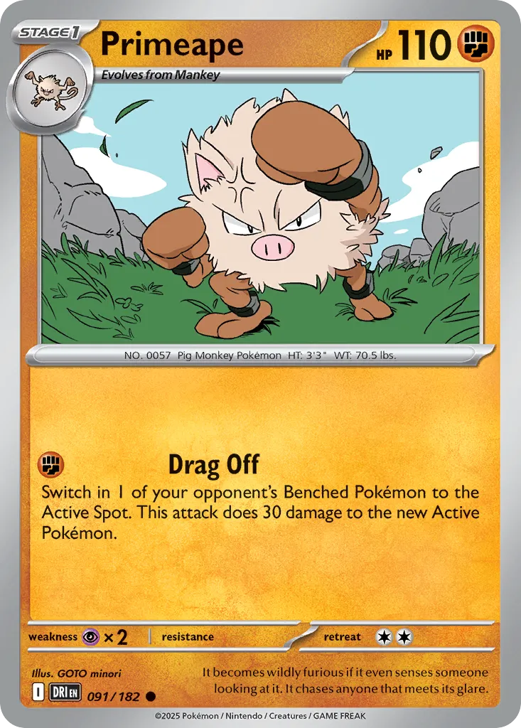 Primeape #91, Destined Rivals Reverse Holo