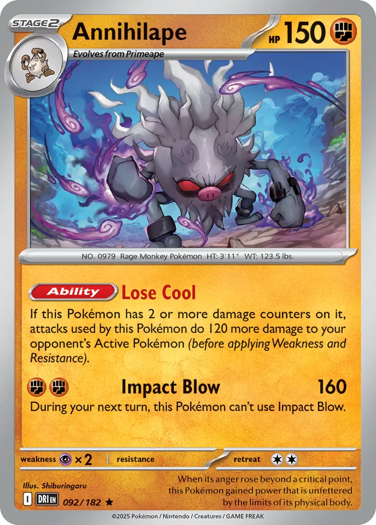 Annihilape #92, Destined Rivals Reverse Holo