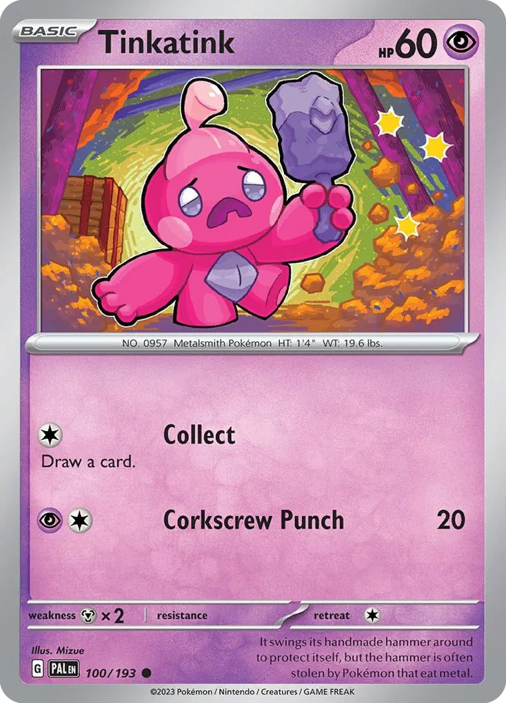 Tinkatink #100, Paldea Evolved Reverse Holo