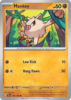 Mankey #106, Reverse Holo