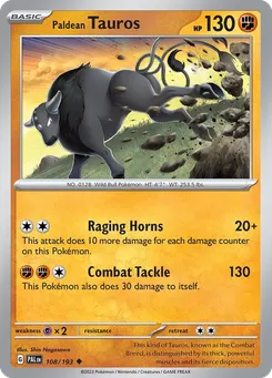 Paldean Tauros #108, Reverse Holo