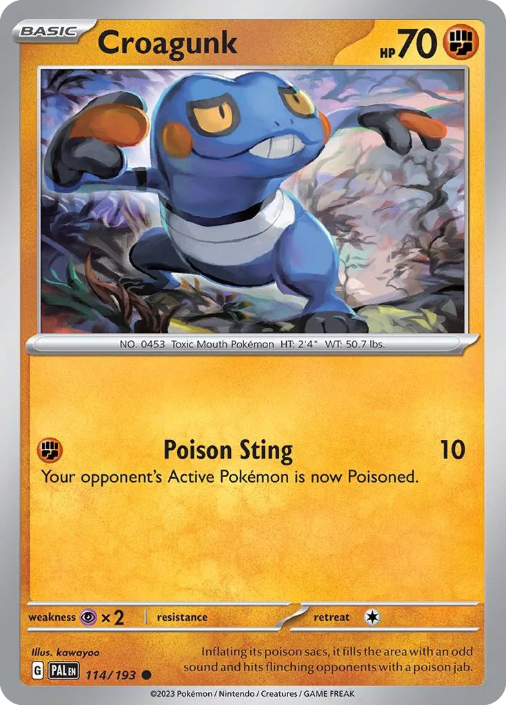 Croagunk #114, Paldea Evolved Reverse Holo