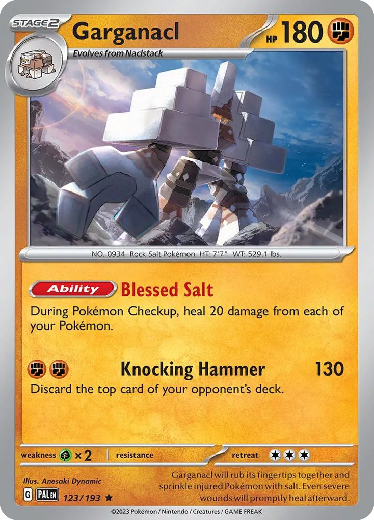 Garganacl #123, Paldea Evolved Reverse Holo