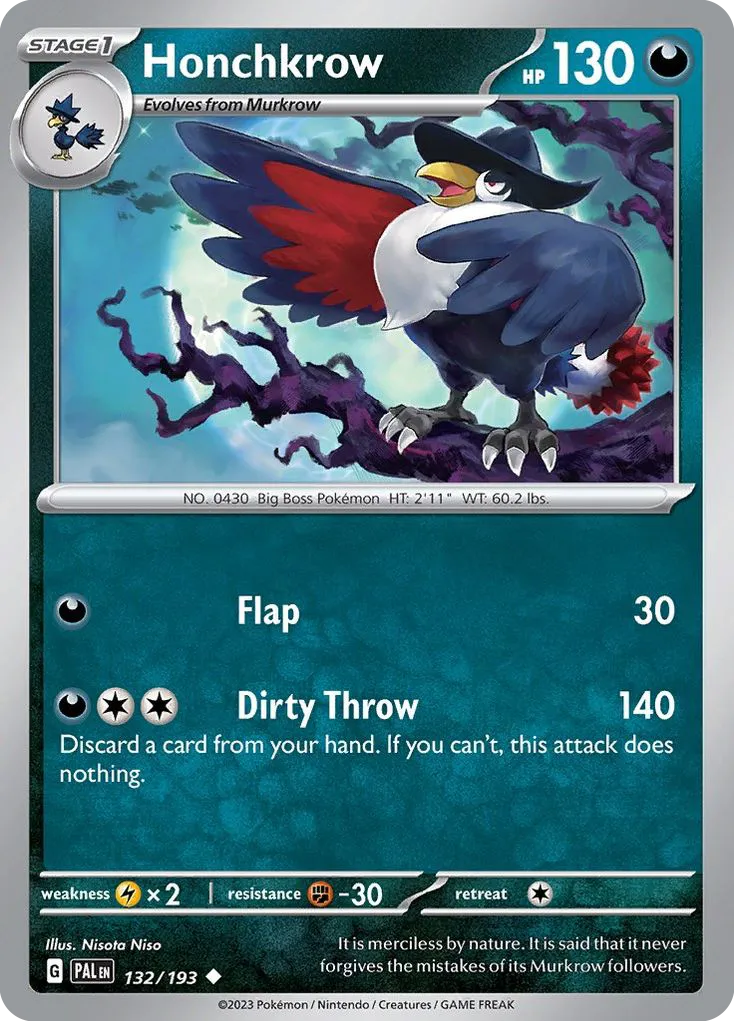Honchkrow #132, Paldea Evolved