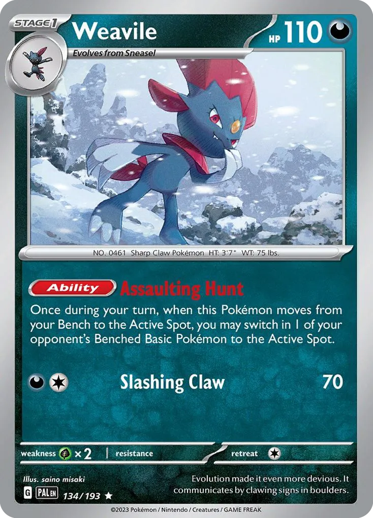 Weavile #134, Paldea Evolved