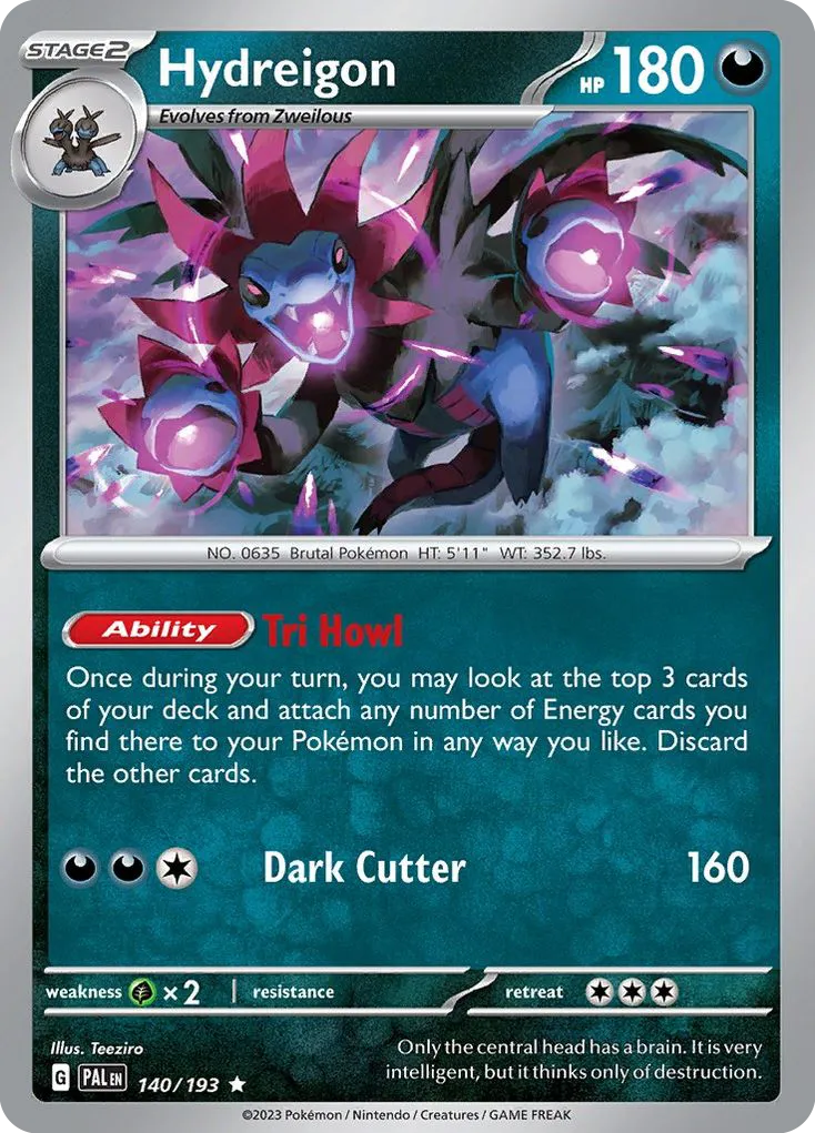 Hydreigon #140, Paldea Evolved Reverse Holo