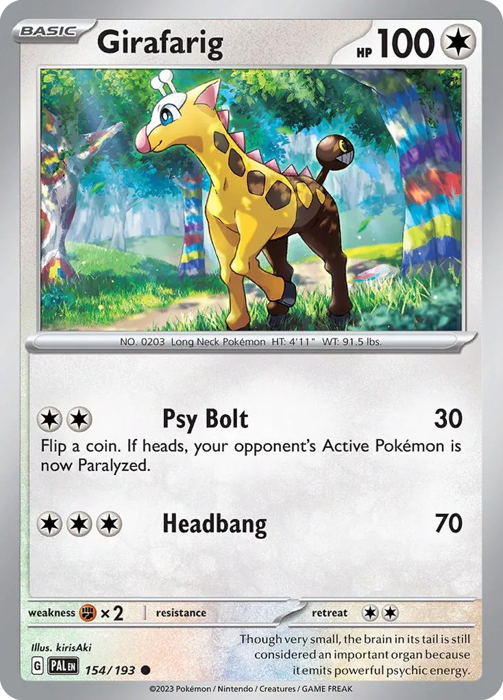 Girafarig #154, Paldea Evolved Reverse Holo