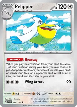 Pelipper #159, Reverse Holo