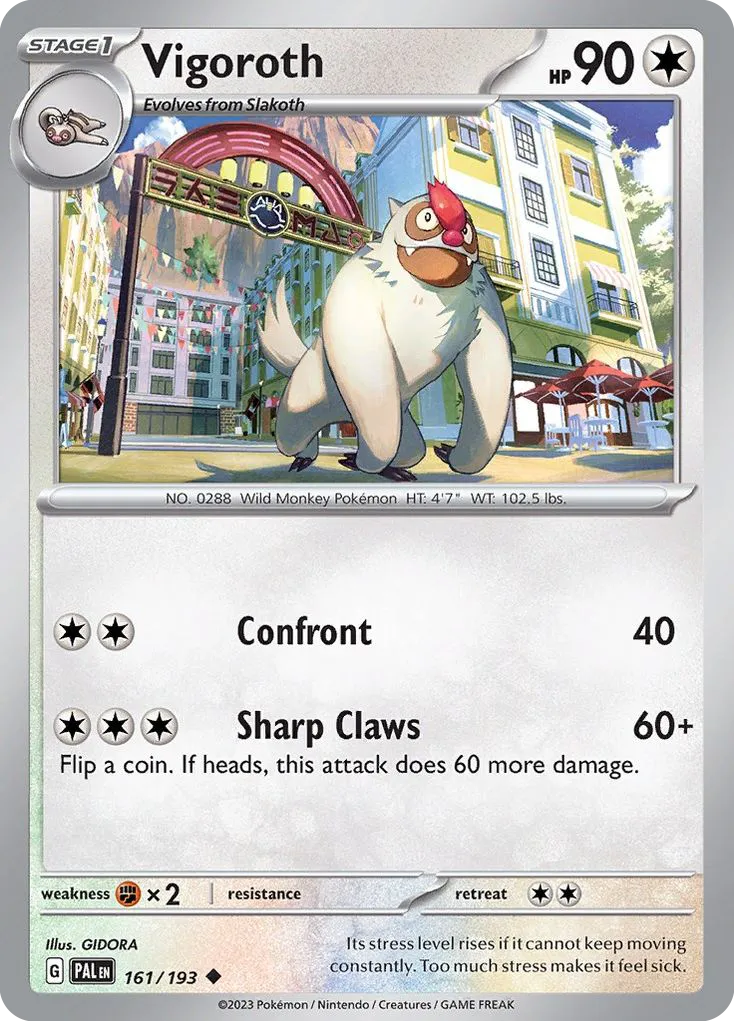 Vigoroth #161, Paldea Evolved Reverse Holo