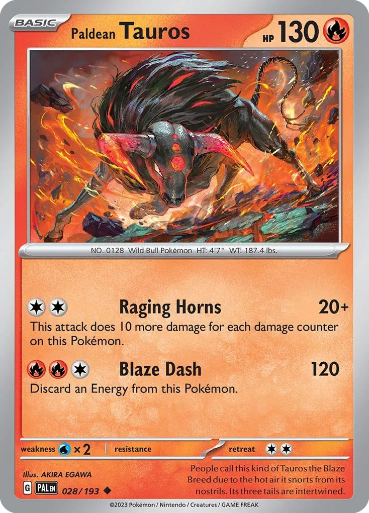 Paldean Tauros #28, Paldea Evolved Reverse Holo