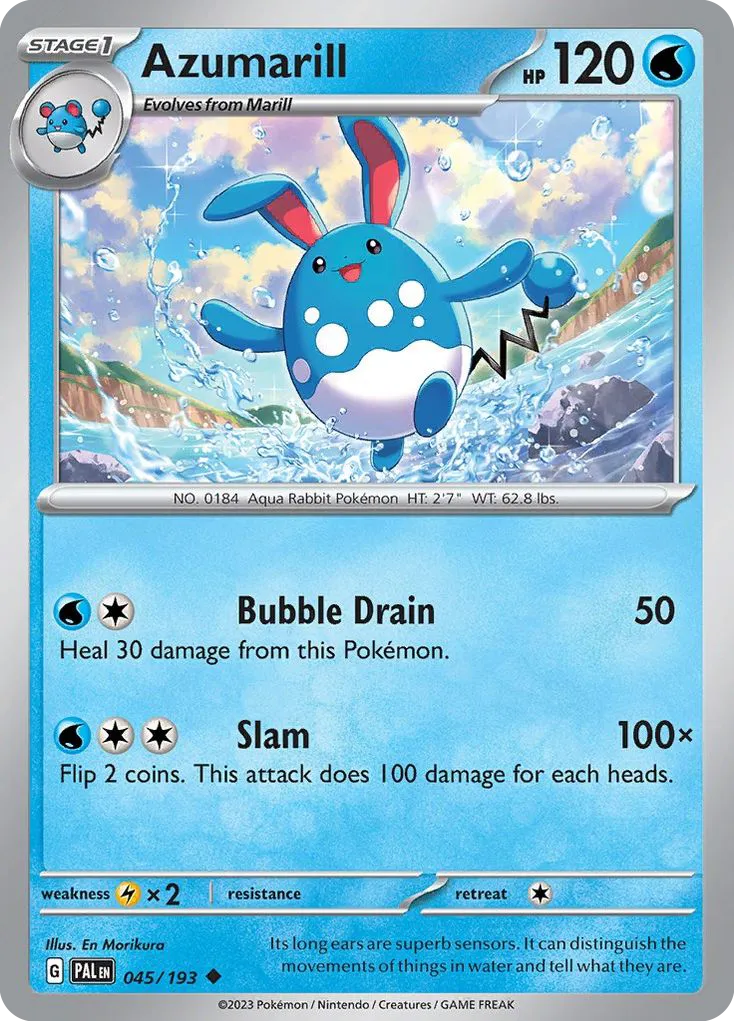 Azumarill #45, Paldea Evolved Reverse Holo