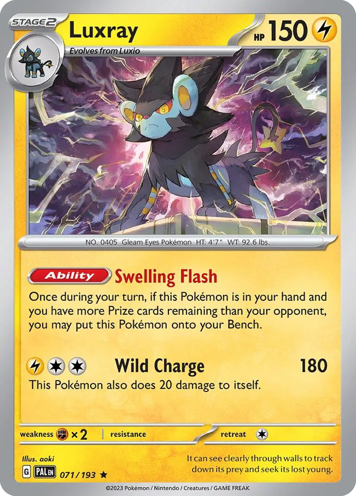 Luxray #71, Paldea Evolved Reverse Holo