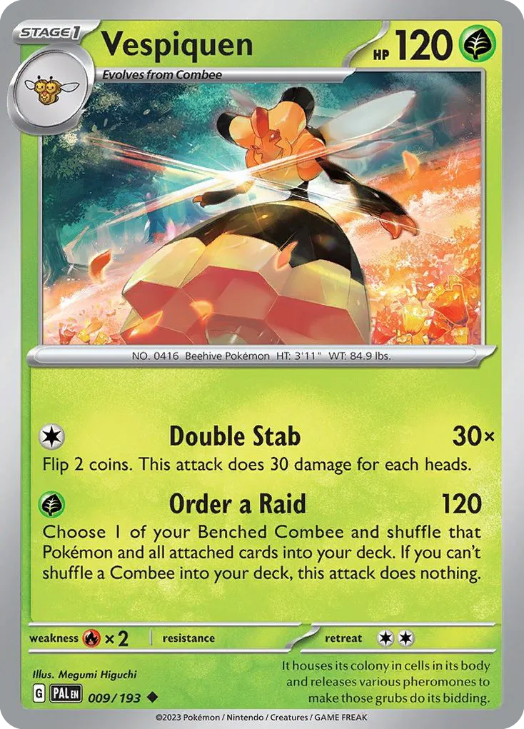 Vespiquen #9, Paldea Evolved Reverse Holo