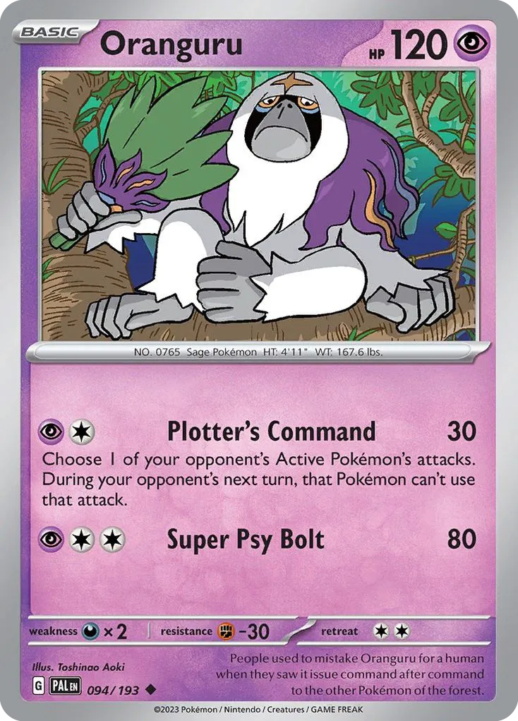 Oranguru #94, Paldea Evolved Reverse Holo