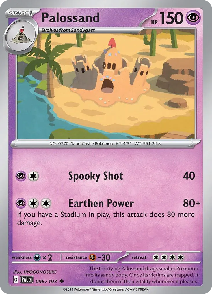 Palossand #96, Paldea Evolved Reverse Holo