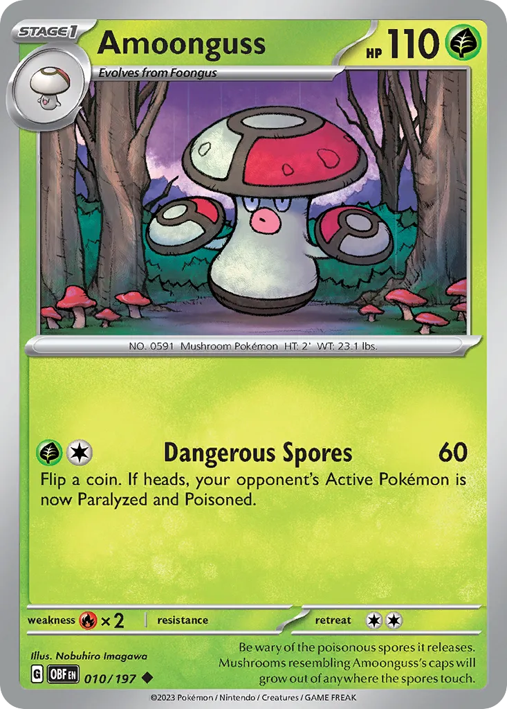 Amoonguss #10, Obsidian Flames Reverse Holo