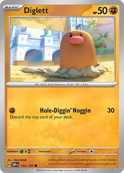 Diglett #103, Reverse Holo