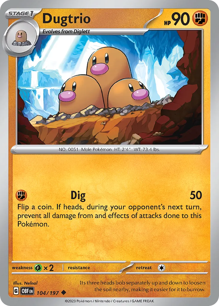 Dugtrio #104, Obsidian Flames