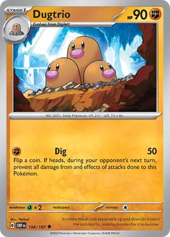 Dugtrio #104, Reverse Holo
