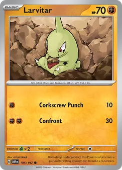 Larvitar #105, Reverse Holo