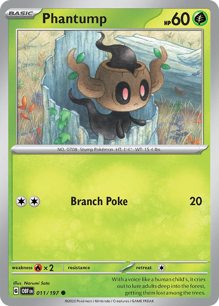 Phantump #11, Obsidian Flames Reverse Holo