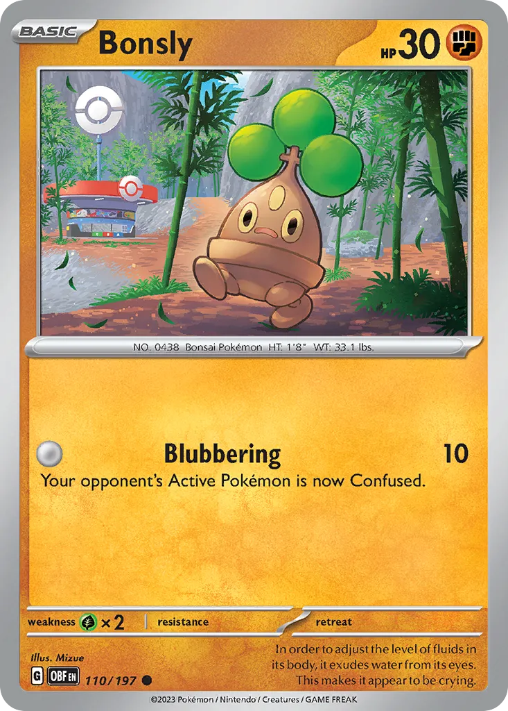 Bonsly #110, Obsidian Flames Reverse Holo
