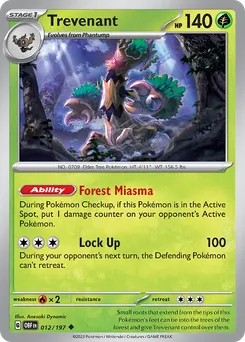 Trevenant #12, Reverse Holo